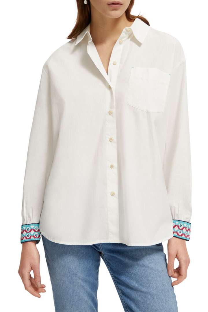SCOTCH & SODA | Oversized Shirt w Beaded Sleeve