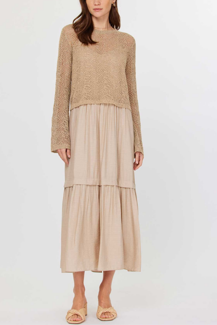 Sand Sweater Slip Combo Dress