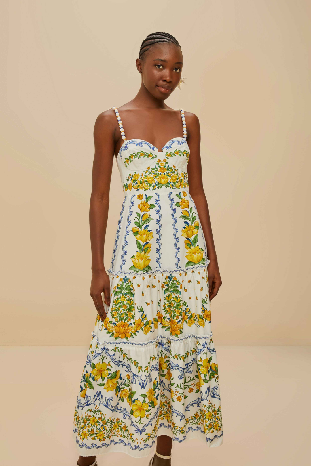FARM RIO | SICILY OFF-WHITE MIDI DRESS