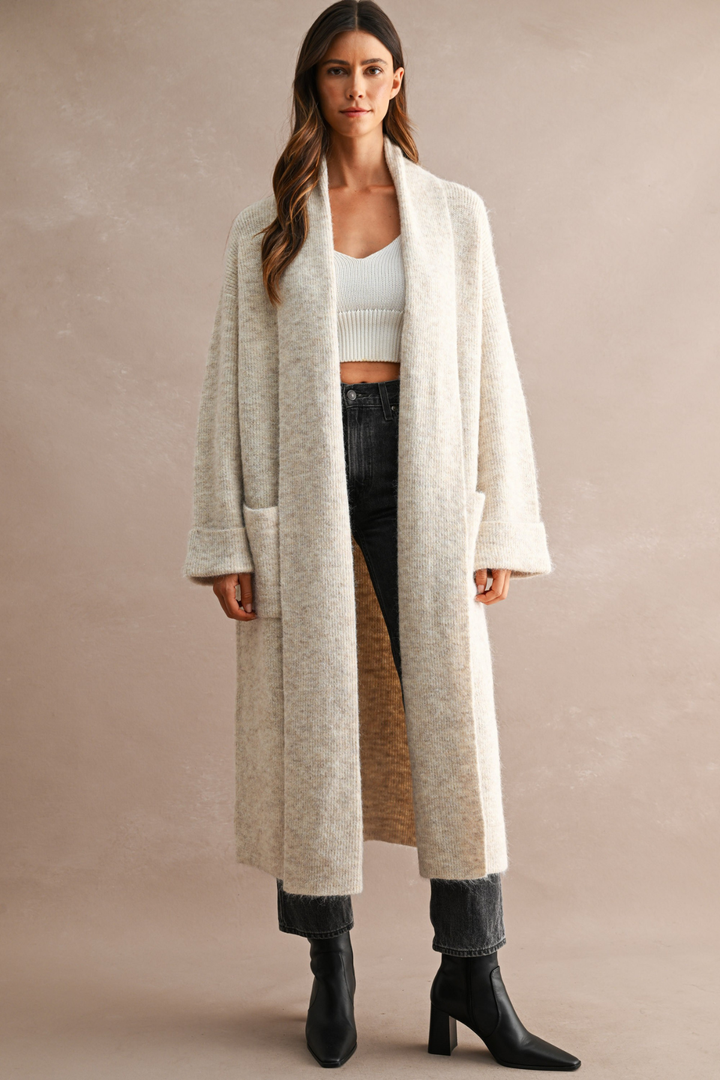 Longline Open Front Cardigan