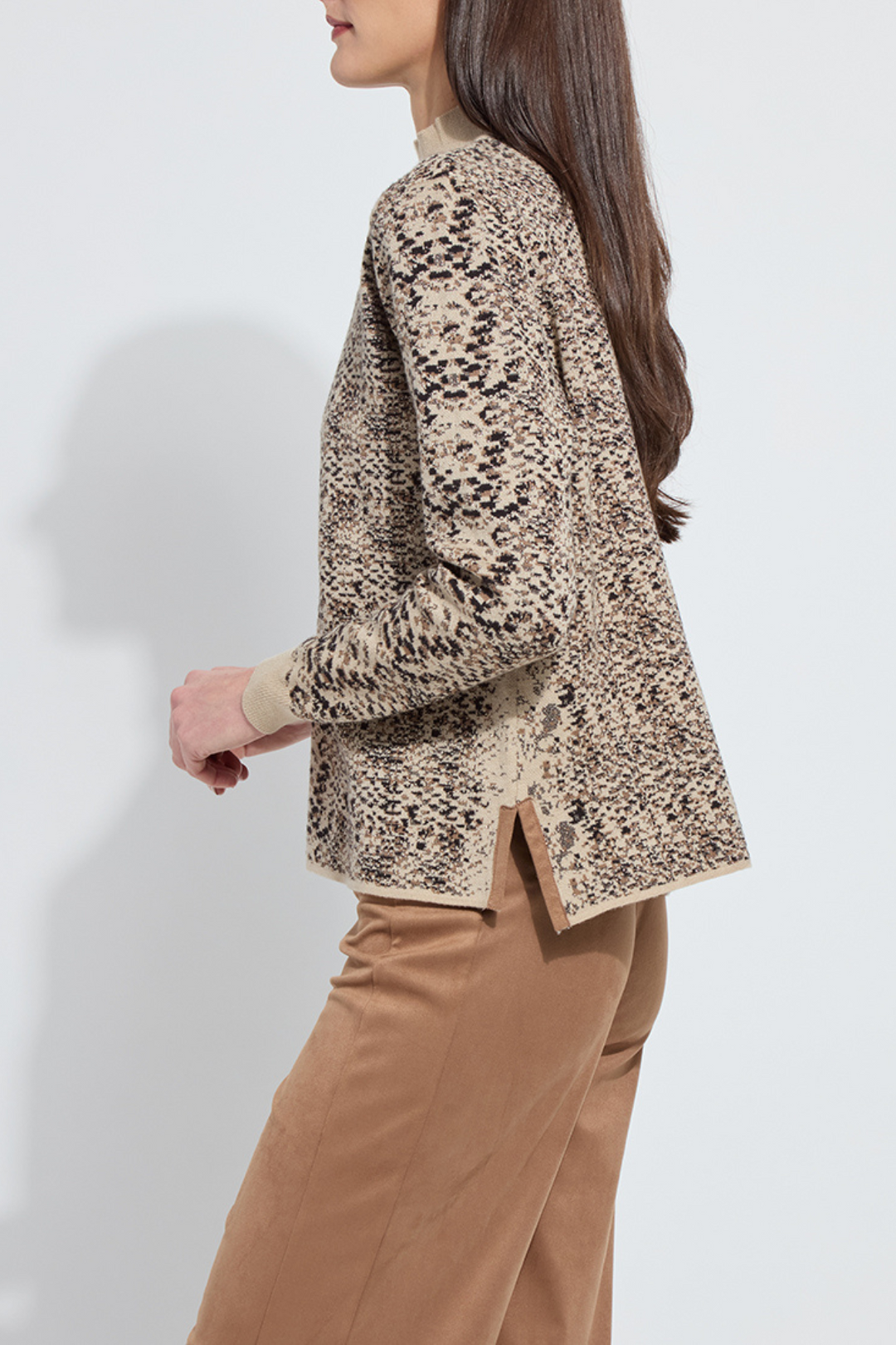 LYSSÉ | Declan Mock Neck Jacquard Sweater