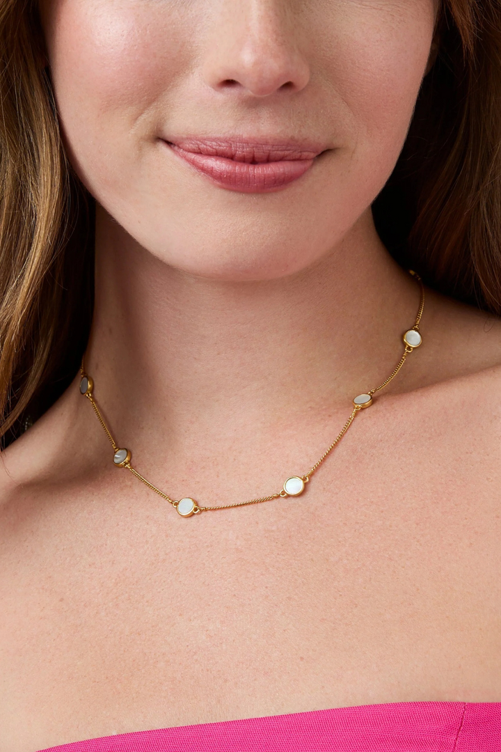JULIE VOS | Valencia Delicate Station Necklace- Pearl
