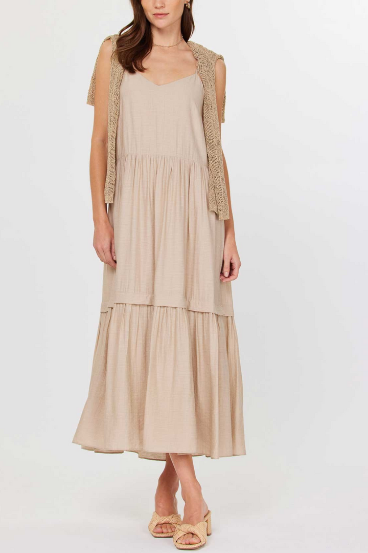Sand Sweater Slip Combo Dress