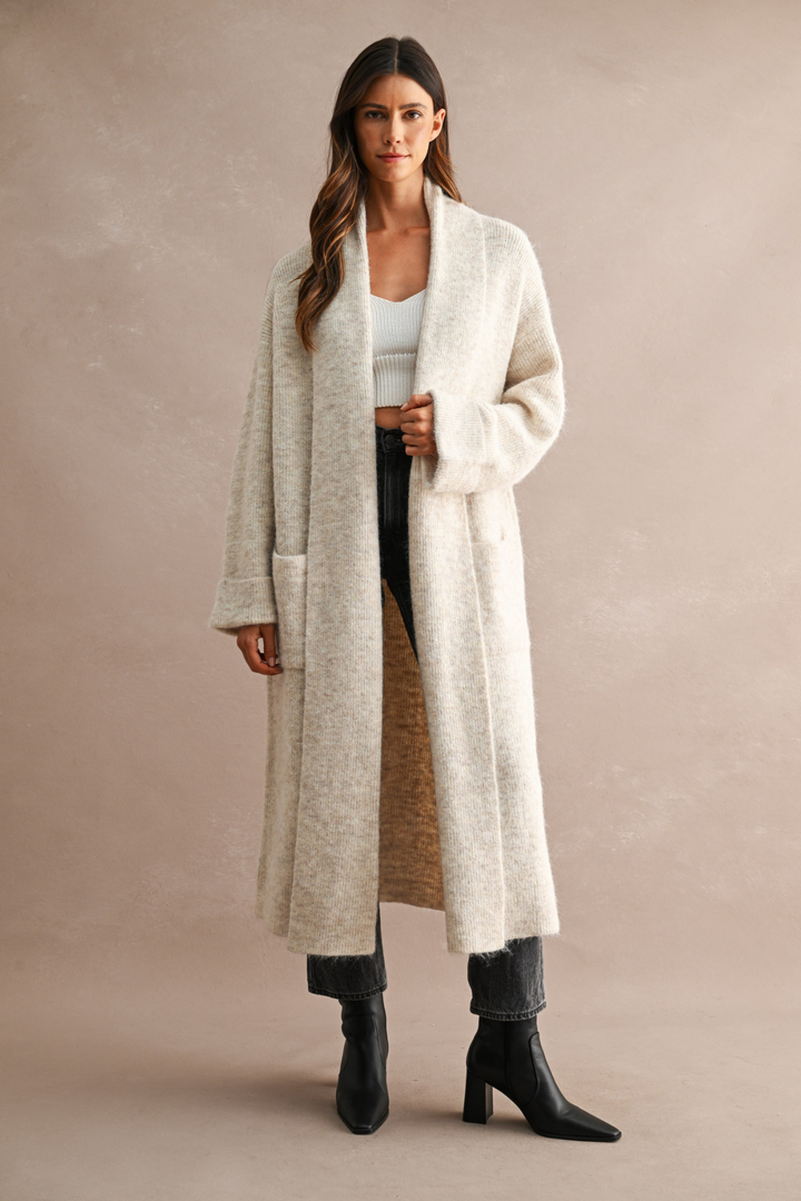 Longline Open Front Cardigan
