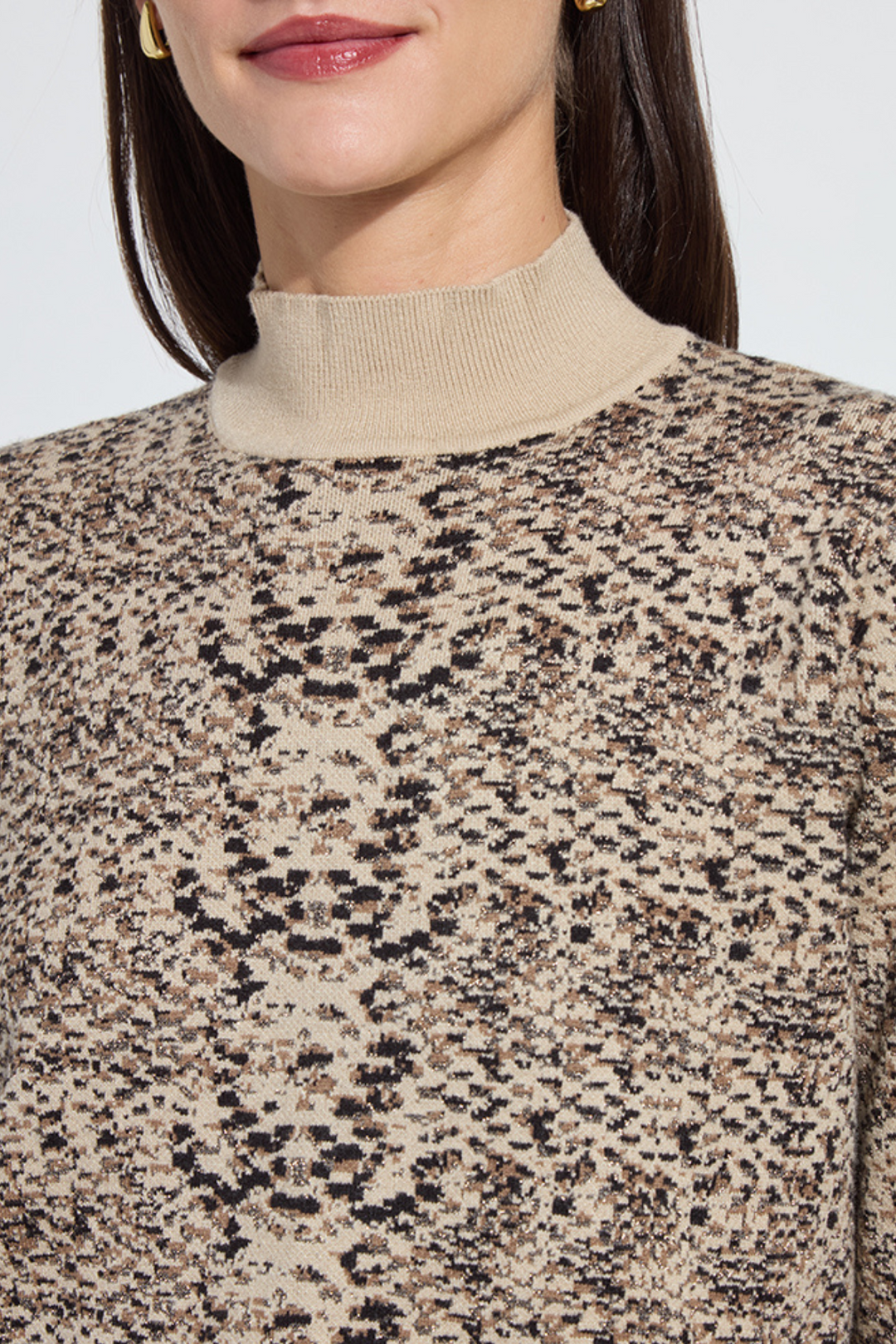 LYSSÉ | Declan Mock Neck Jacquard Sweater