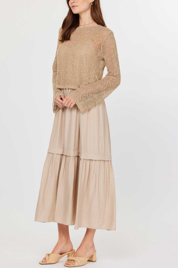 Sand Sweater Slip Combo Dress