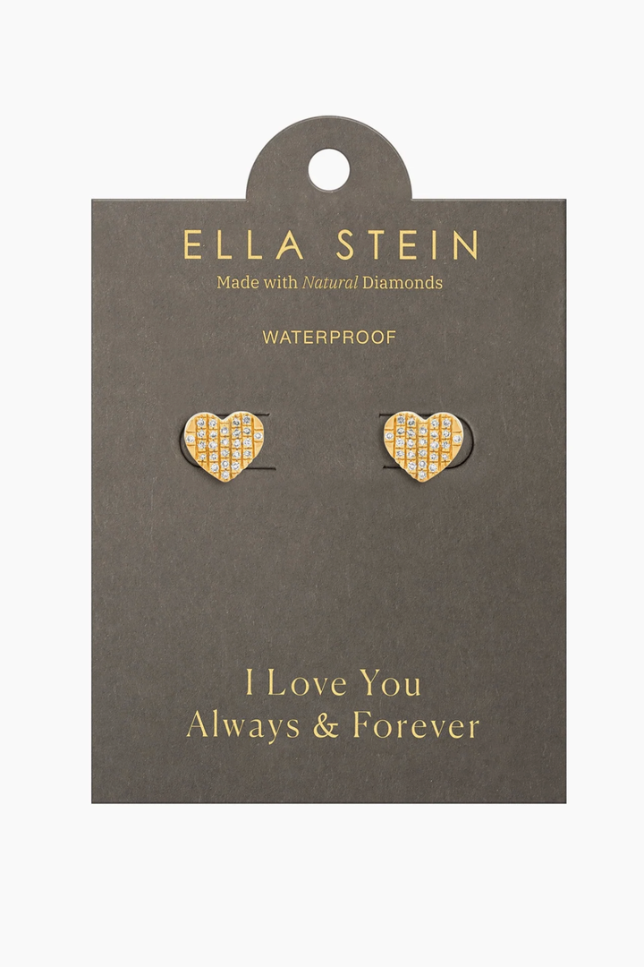 Ella Stein | Heart Flat Stud Earrings - Gold