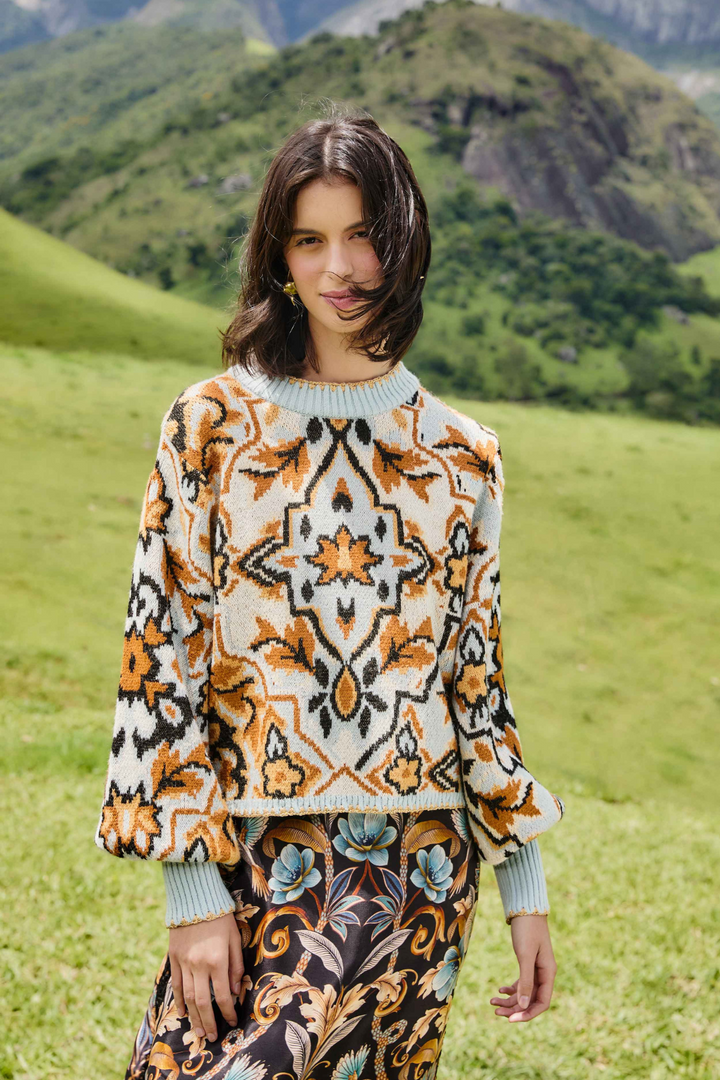 FARM RIO | WINTER TAPESTRY SWEATER