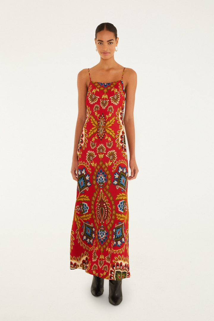 FARM RIO | FOLK TAPESTRY SLIP DRESS