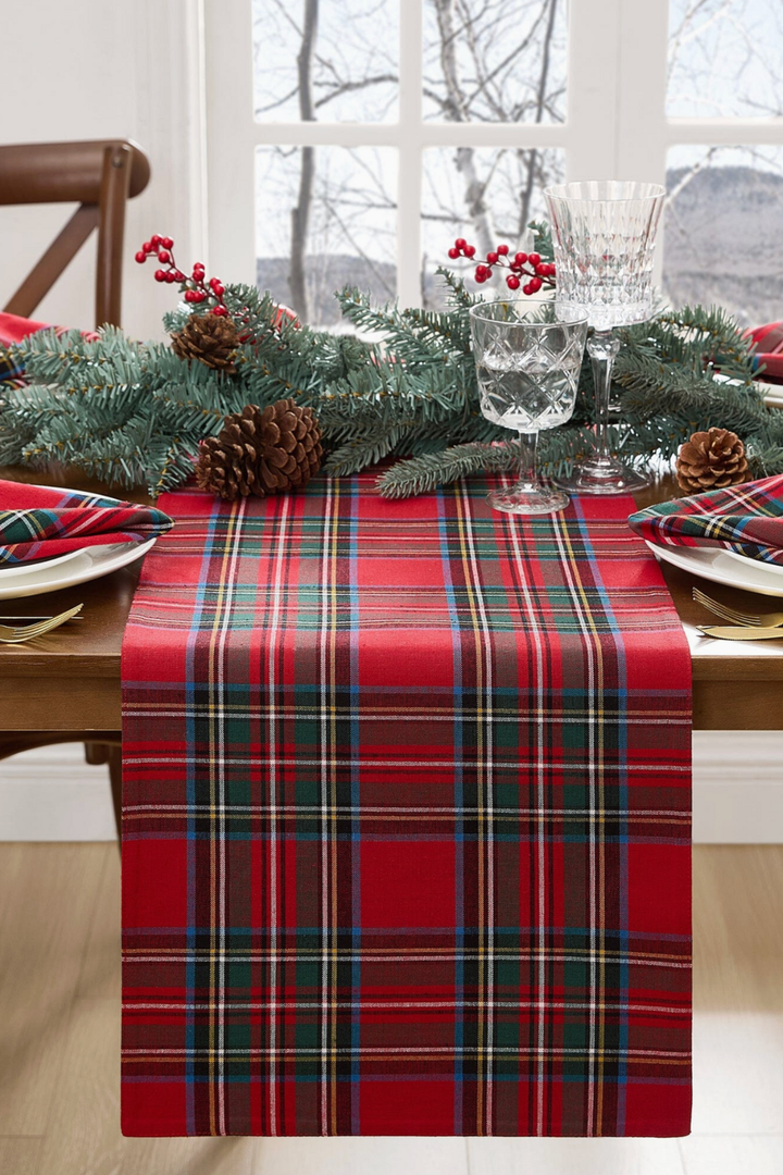 Stowe Tartan Red Plaid Table Runner