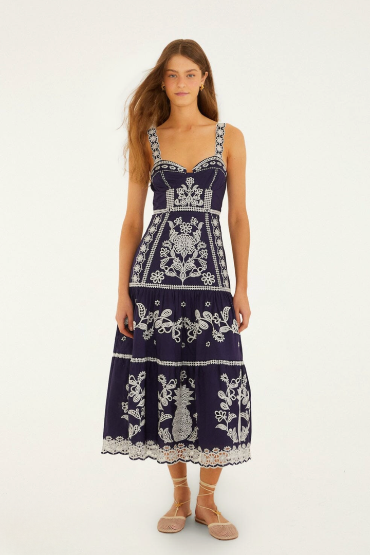 FARM RIO | RICHELIEU MIDI DRESS