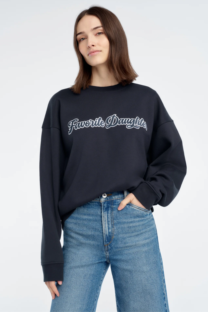 Favorite Daughter | VARSITY EMBROIDERED SWEATSHIRT