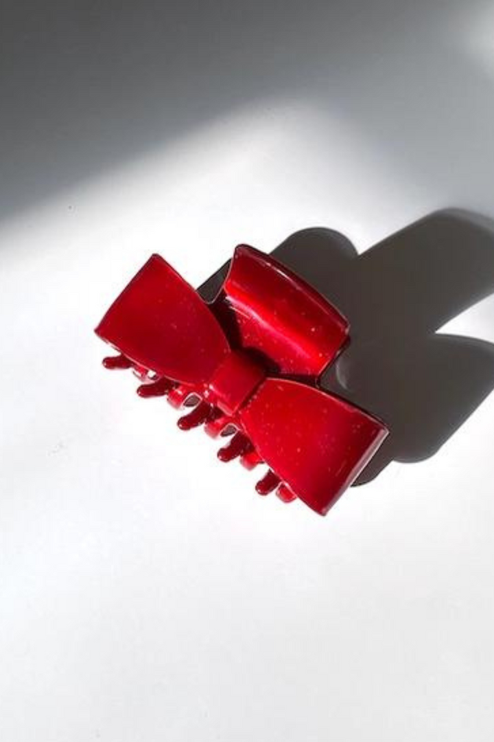 Big Bow Acetate Claw Clip- Red
