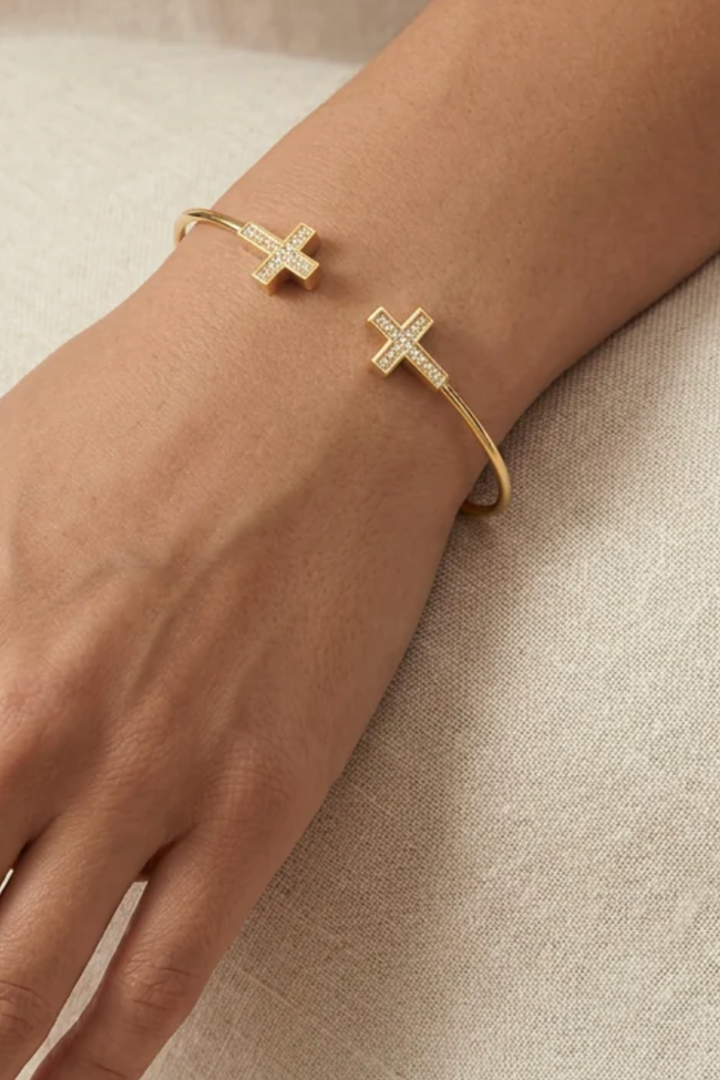 Ella Stein | Cross Flexi Cuff Bracelet - Gold