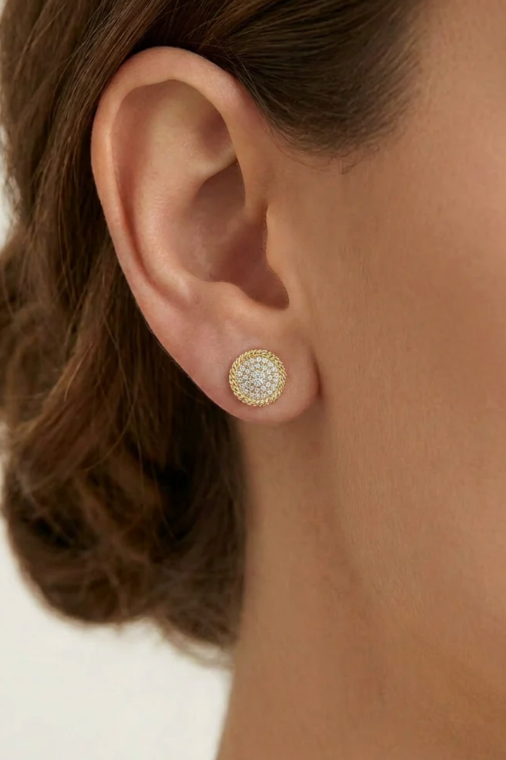 Ella Stein | Circle Rope Stud Earrings - Gold