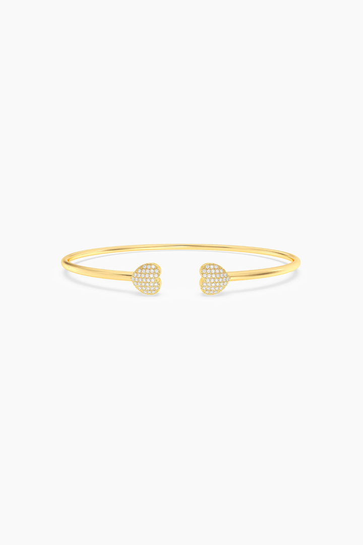 Ella Stein | Twin Hearts Cuff Bracelet - Gold