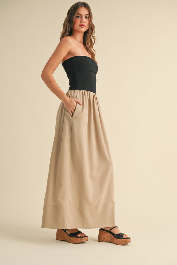 Jolie Linen Combo Dress