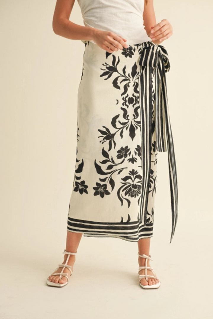 Tropics Linen Wrap Skirt