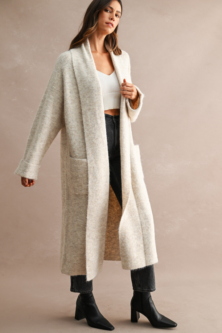 Longline Open Front Cardigan