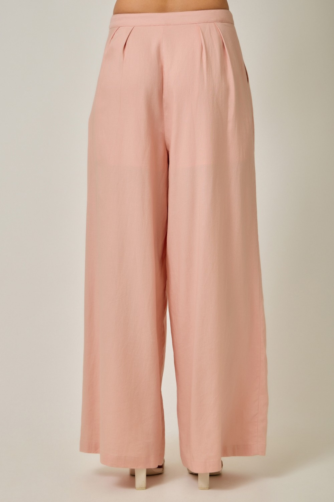 Blush Linen Pleated Pant