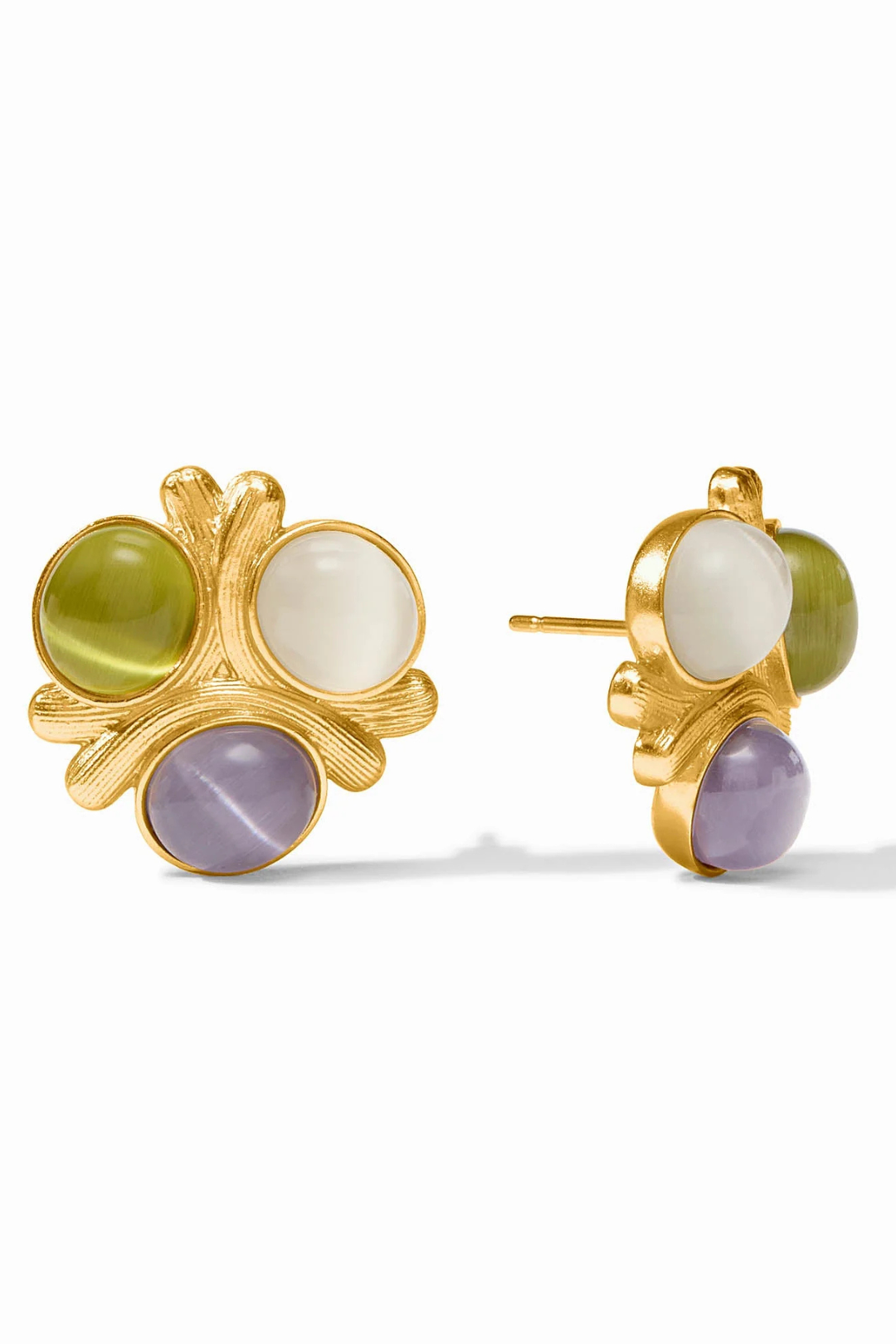 Julie Vos | Cobblestone Statement Stud - Multi Stone Cat's Eye