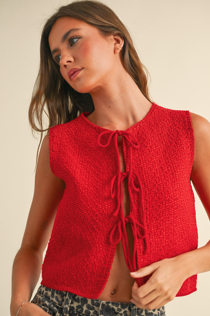 Rouge Sleeveless Cardigan