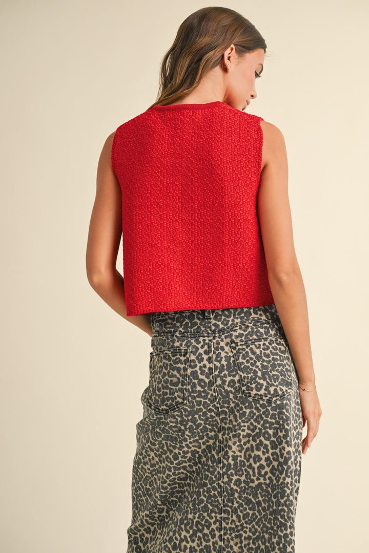 Rouge Sleeveless Cardigan