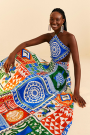 Farm Rio Off-White Pitta Colors Maxi Dress