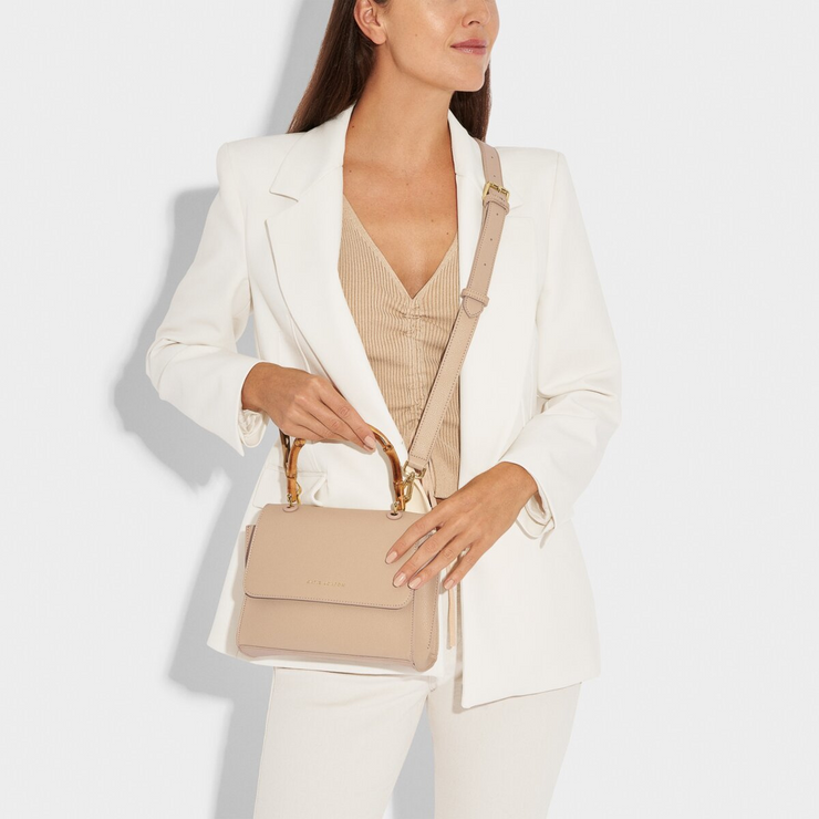 KATIE LOXTON | Ezra Bamboo Handle Bag- Taupe