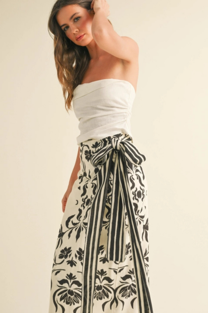 Tropics Linen Wrap Skirt