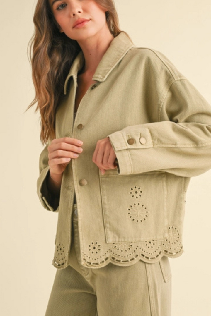 Olive Embroidered Jacket