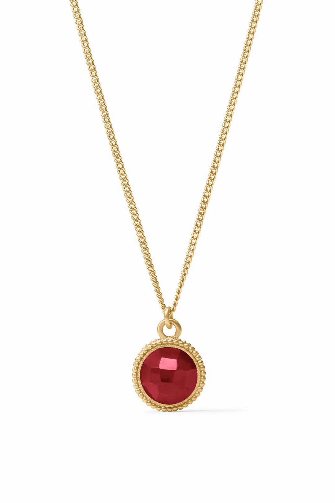 Julie Vos | Fleur-de-lis Solitaire Necklace - Iridescent Ruby Red