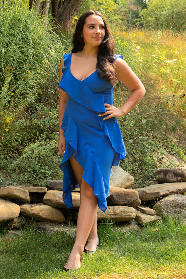AMANDA UPRICHARD CANTARA DRESS- BLUE