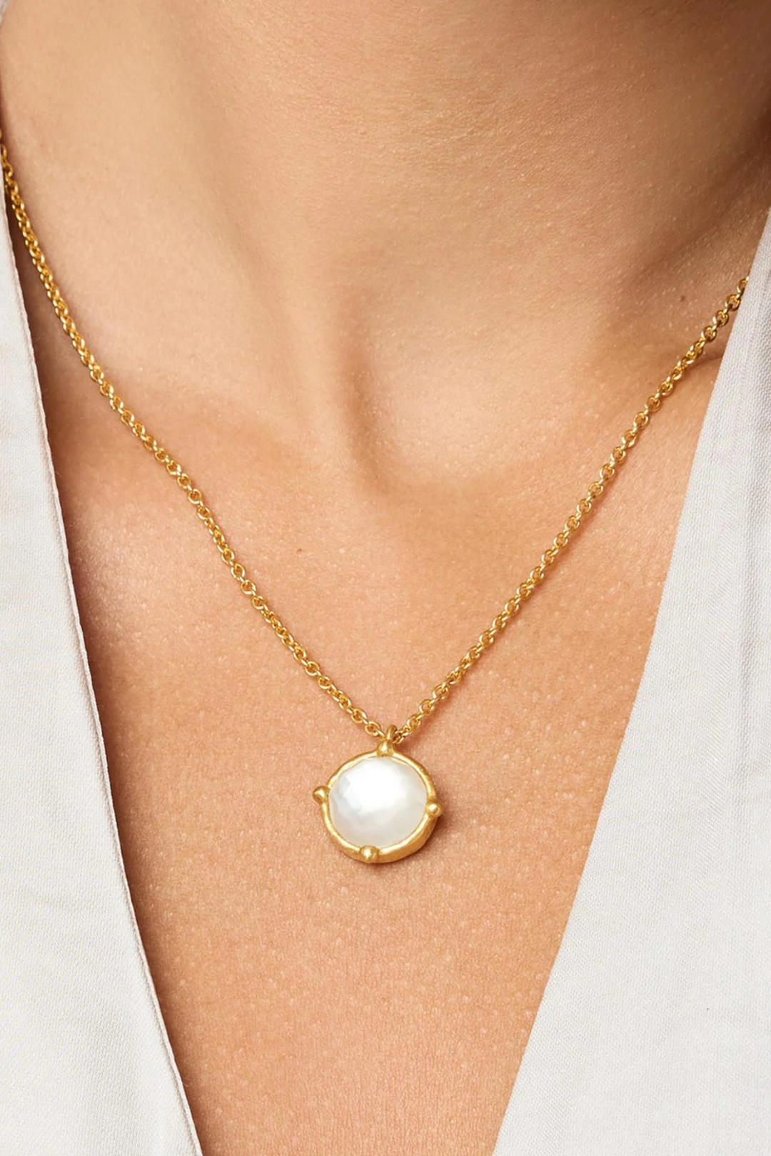 Julie Vos | Honeybee Solitaire Necklace- Clear