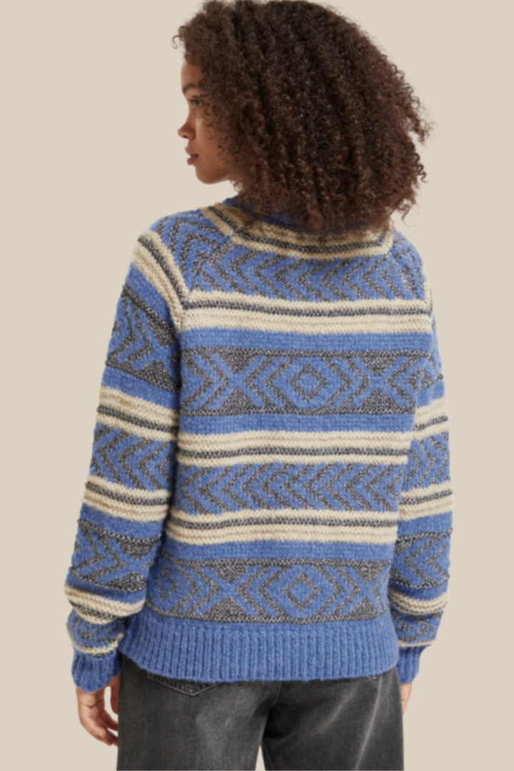 SCOTCH & SODA | Metallic Fair Isle Pullover
