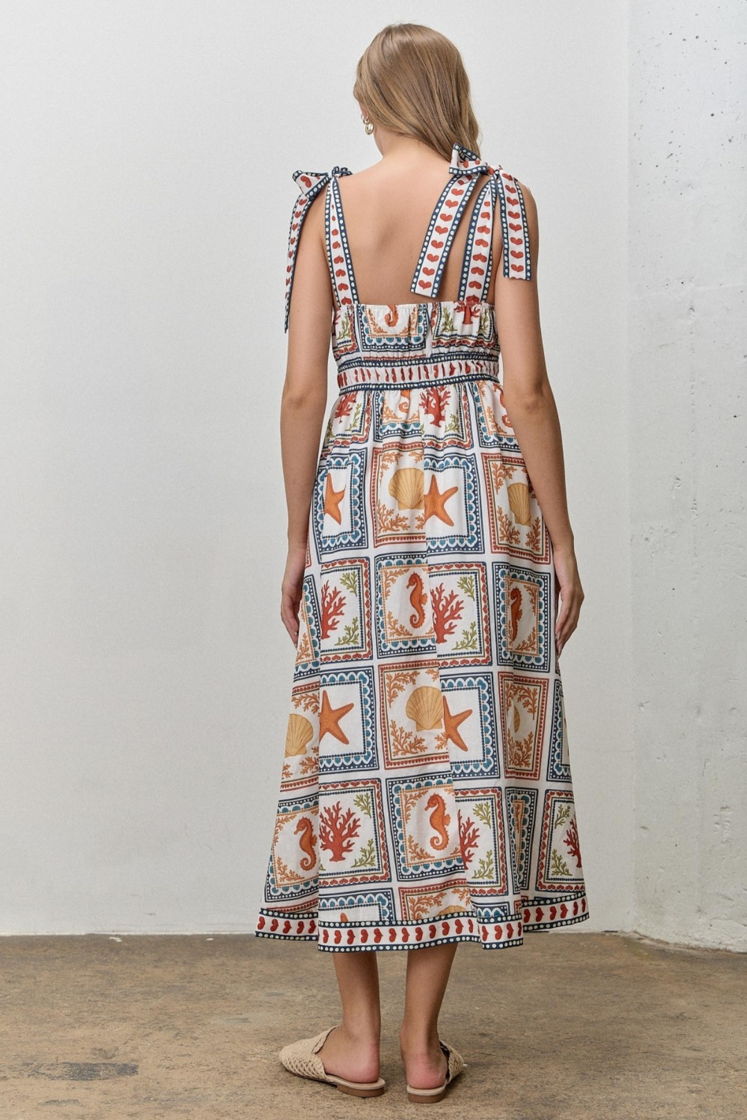 Beach Tie Strap Midi Dress