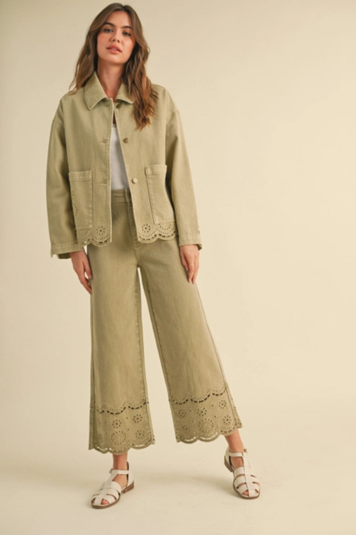 Olive Embroidered Jacket