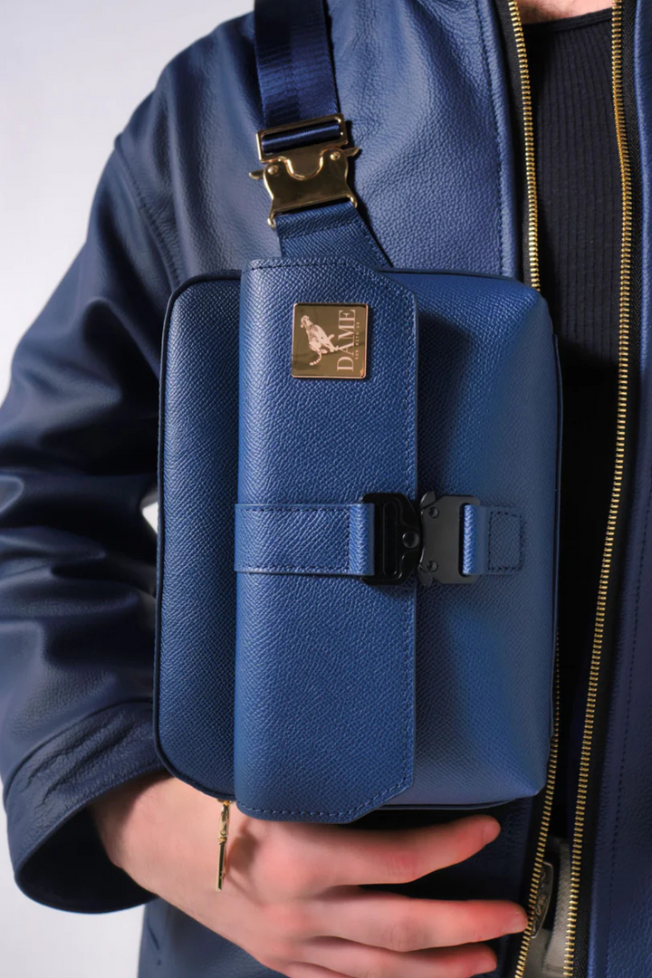DAME | Lennox Leather Crossbody- Navy