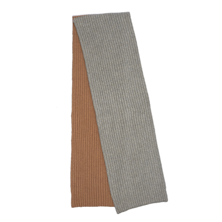 ECHO | Colorbblock Rib Scarf- Camel/ Gray