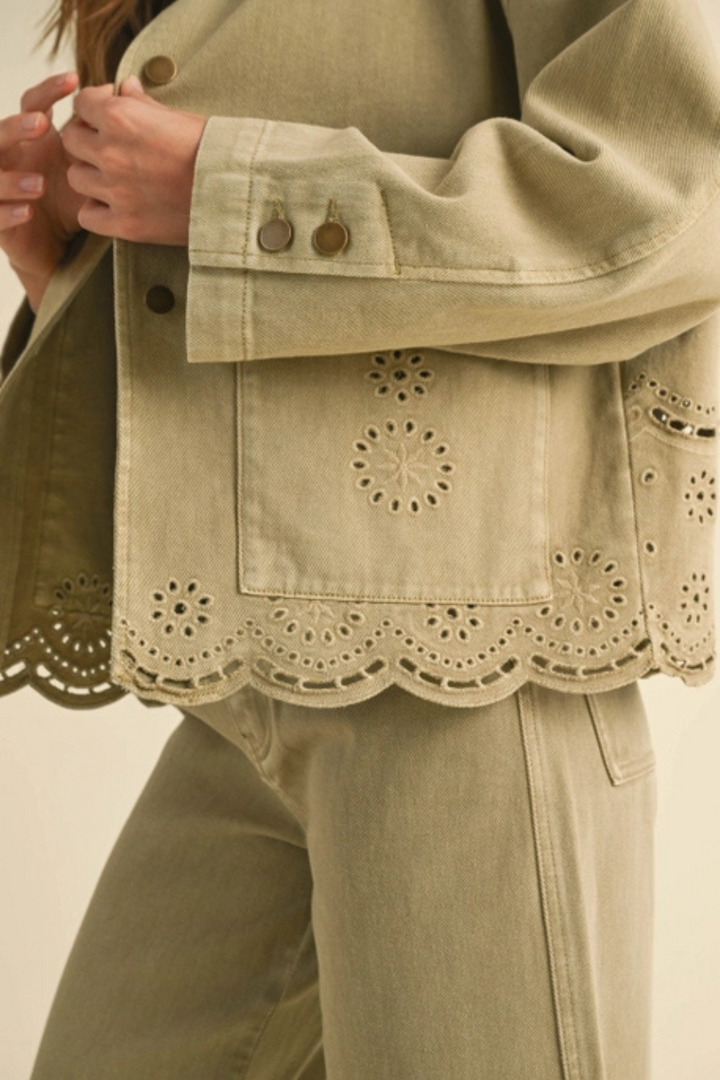 Olive Embroidered Jacket