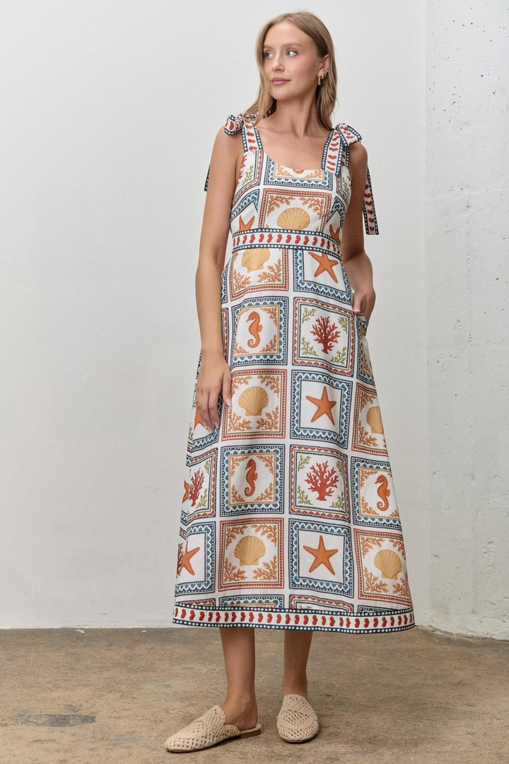 Beach Tie Strap Midi Dress