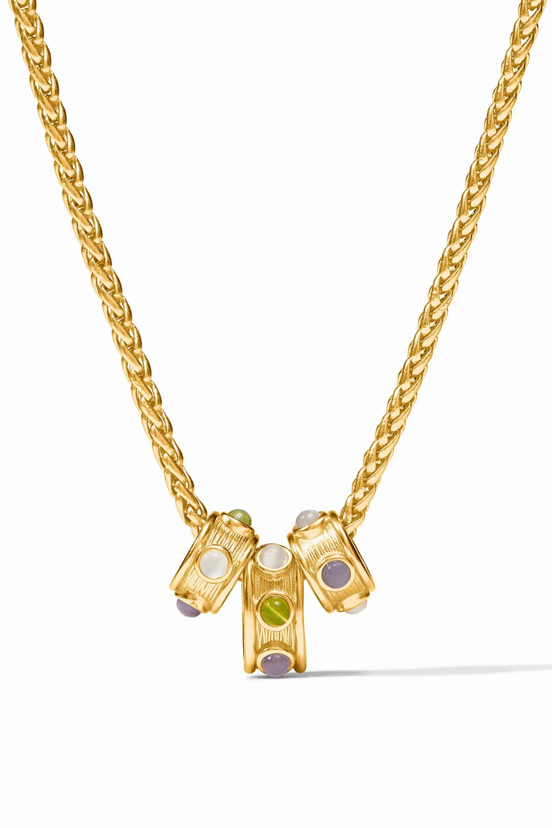 Julie Vos | Cobblestone Loop Necklace - Multi Stone Cat's Eye