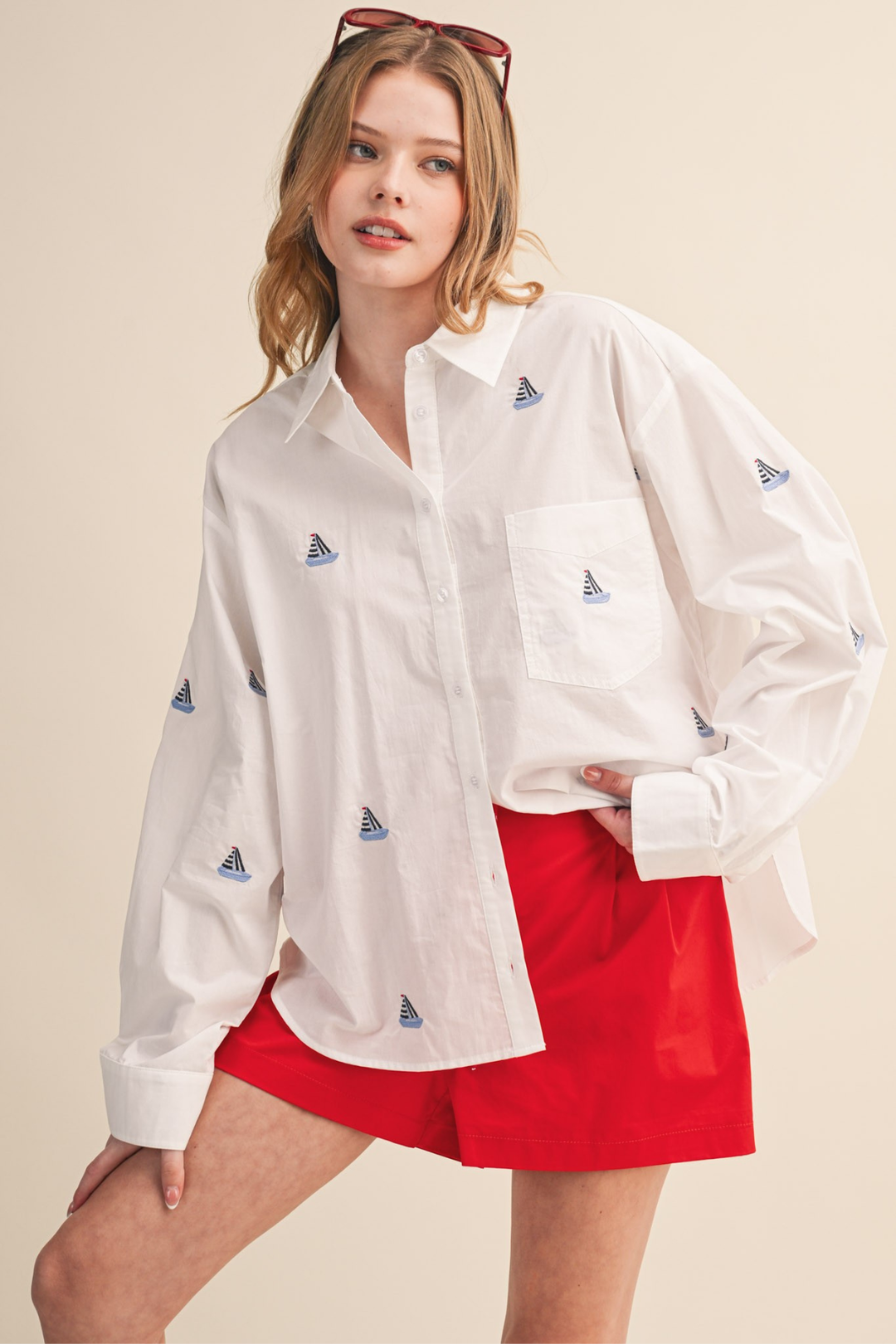 Boat Embroidered Buttondown