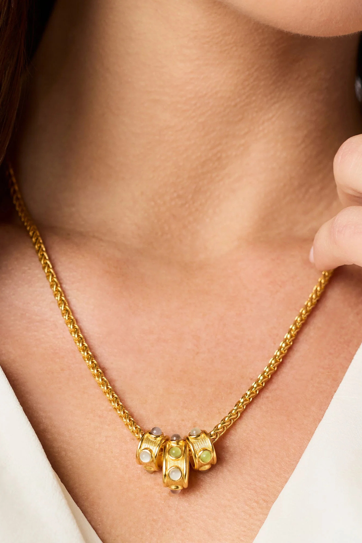 Julie Vos | Cobblestone Loop Necklace - Multi Stone Cat's Eye