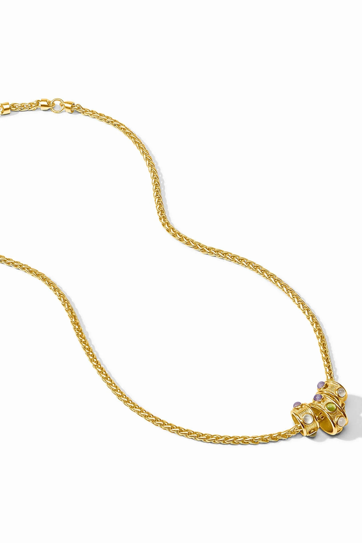 Julie Vos | Cobblestone Loop Necklace - Multi Stone Cat's Eye
