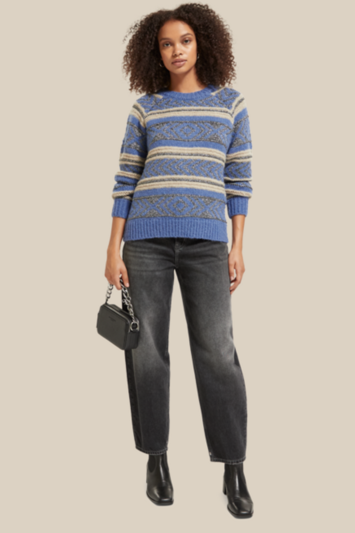 SCOTCH & SODA | Metallic Fair Isle Pullover