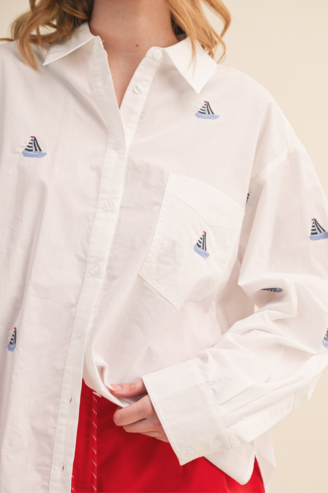 Boat Embroidered Buttondown