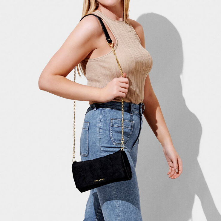 KATIE LOXTON | Kayla Quilted Crossbody-Black