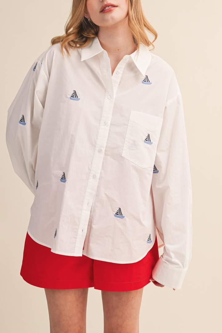 Boat Embroidered Buttondown