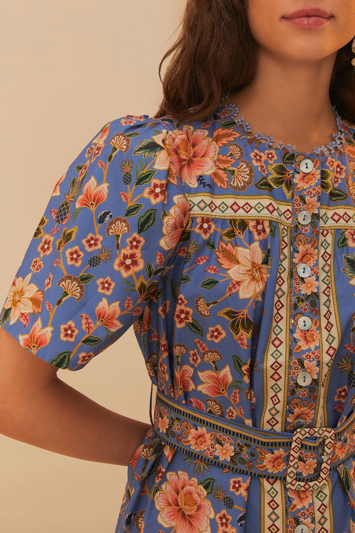 SUPERBLOOM BLUE MINI DRESS